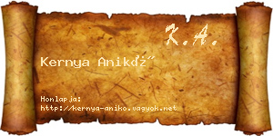 Kernya Anikó névjegykártya